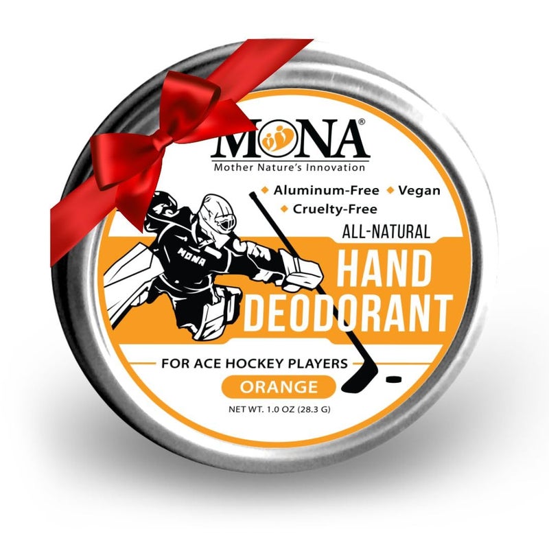 MONA BRANDS All Natural HAND DEODORANT for Ace Hockey Players | For athletes who wear gloves | Vegan, Non-GMO, Cruelty free | ORANGE Scent | 1oz - Image 1